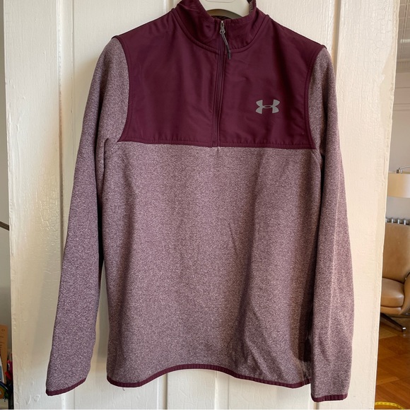 Under Armour Burgundy Maroon Quarter Zip Fleece Pullover - Picture 8 of 8